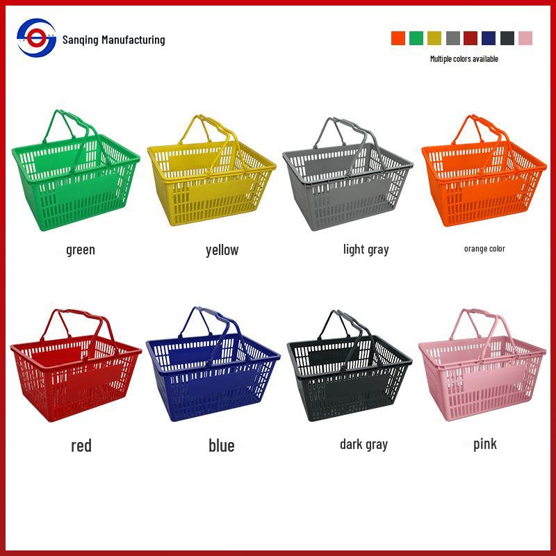 Double-Layer Pink Shopping Cart with Metal Frame серый/синий/желтый