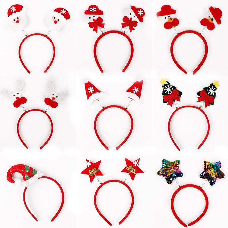 Christmas Deer Antler & Snowman Headband - Festive Party Headdress Gift