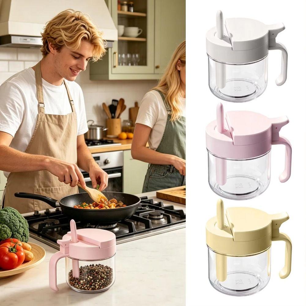 With Spoon Airtight Salt Organizer with Lid Clear Seasoning Boxes Condiment Containers Pantry