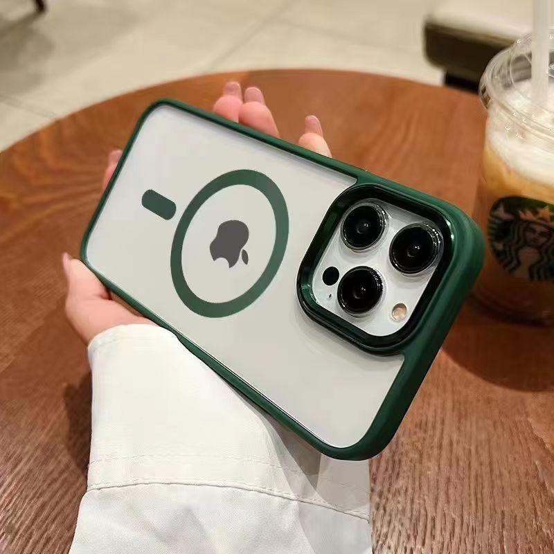 For Apple 17promax Magnetic Phone Case for IPhone 16 Gold Shield Full Pack Anti Drop 15 Protective Cover Air Transparent