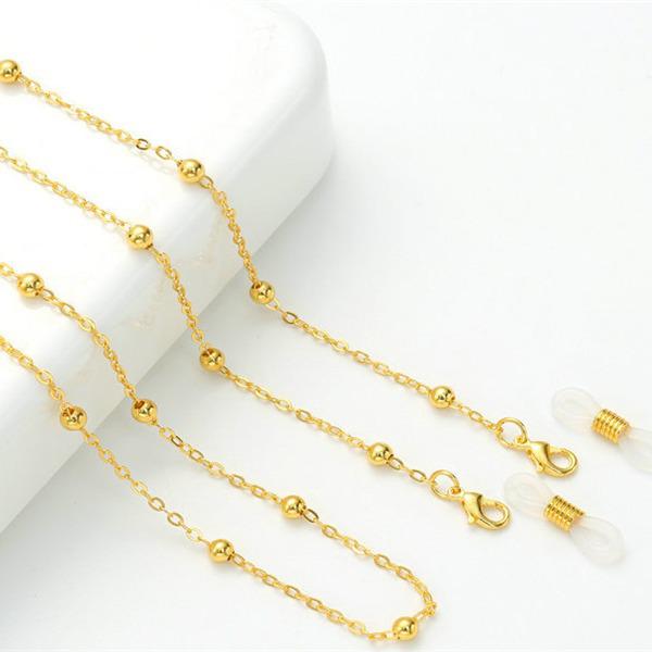 Women's High-End Beaded Metal Glasses Necklace - Anti-Slip Simple Jewelry Lanyard