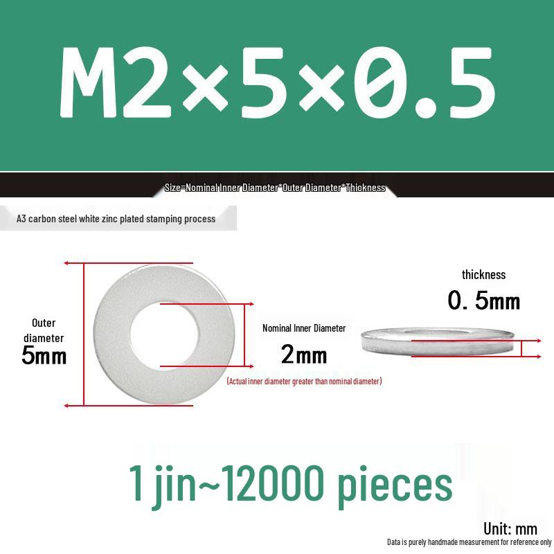 Extra Thick Galvanized Iron Flat Washer, Round, M3-M62