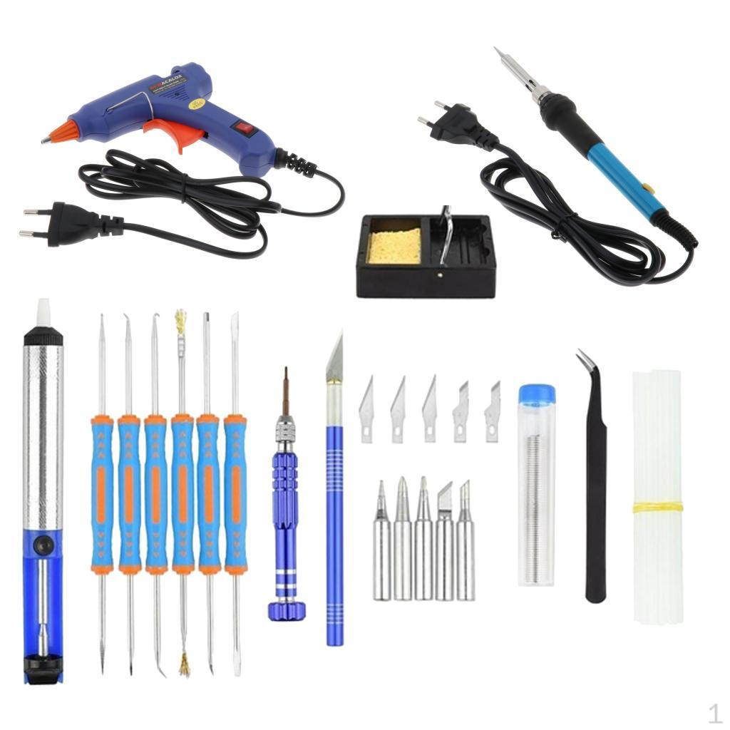 220v / 110v 60w DIY Adjustable Temperature Electric Soldering Iron Welding Kit Screwdriver Glue Gun Repair Carving Knife  rework station