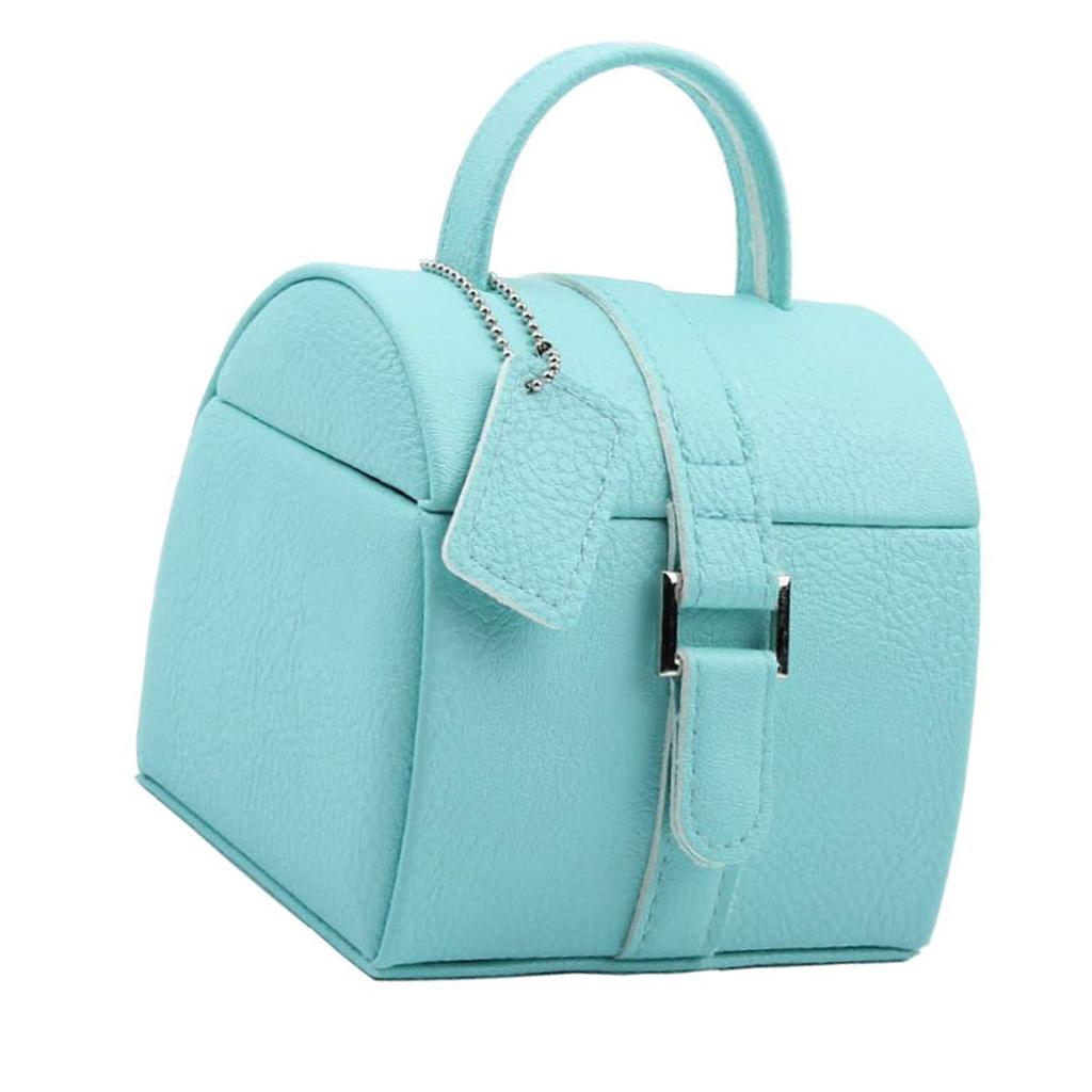 Multi Level Jewelry Keeper Leather Storage Box for Necklace and Earrings Jewellery Holder with Protective Soft Interior