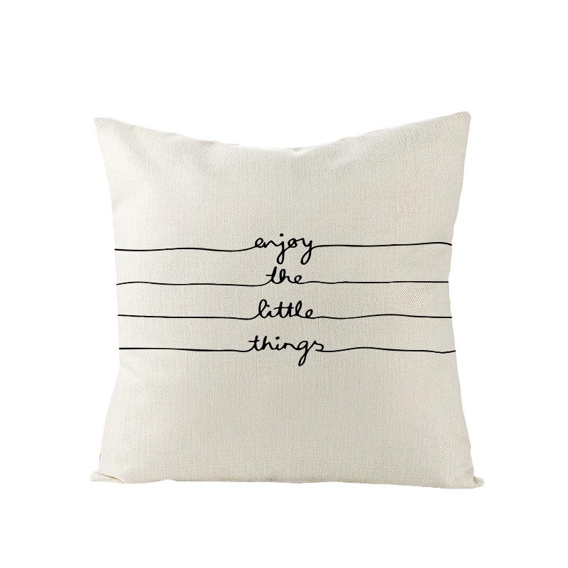 Home Furnishings Nordic Polyester Cushion Cover Black Letter Digital Print Cushion Cover Cushion Cover