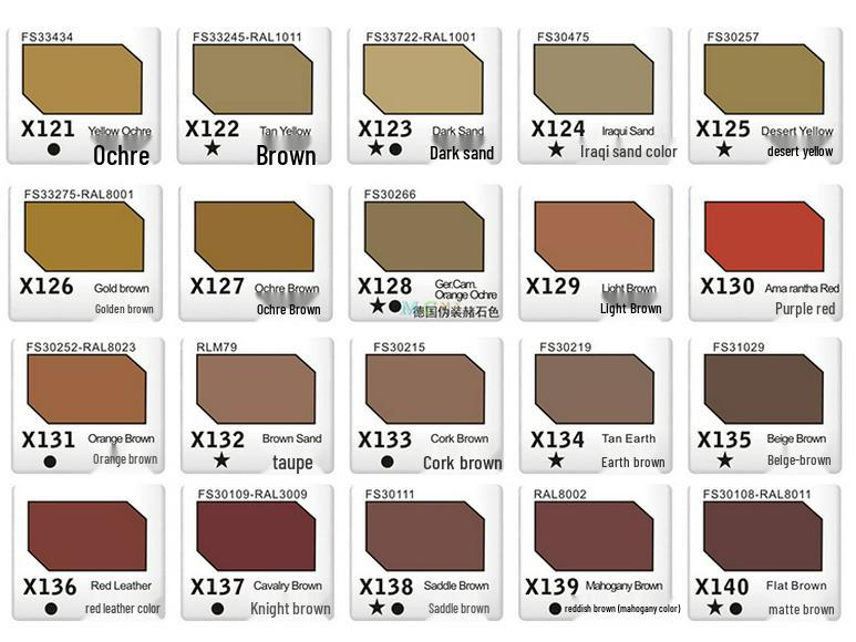 Peinture à Base d'Eau 169-170 Série Peinte à la Main pour Maquettes et Figurines par Qin Xuan