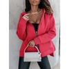Giacca da Donna Primavera e Autunno Moda Casual Vento Casual Cardigan in Pile con Cappuccio Tipo Largo Felpa