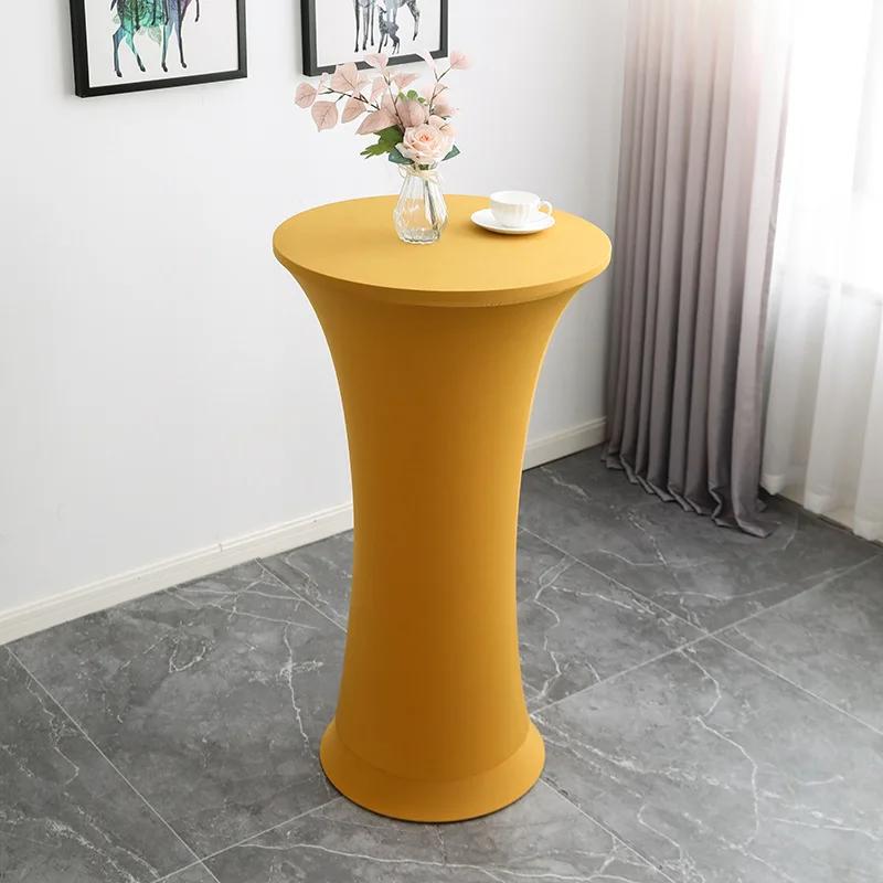 Cocktail Round Tablecloth L Spandex Stretch High Top Round Table Cover for Wedding Banquet Birthday Outdoor Party Bar Fair Table