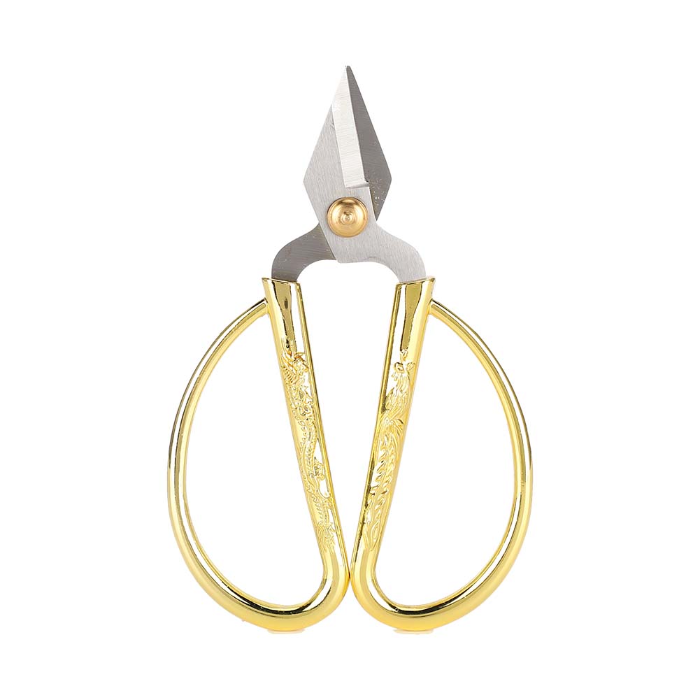 

Household Scissors Large Golden Handle Small Silver Cutters Jewelry Making Tool