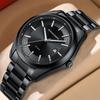 Japanese Movement Calendar Business Casual Men's Black Diamond Watch Steel Band Student Trendy Waterproof Watch for Men