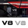 Auto Metal Alloy 3D V8 Logo Engine Displacement Trunk Rear Car Badge Decal Chrome For V8 Side Wing Emblem Sticker Car Styling