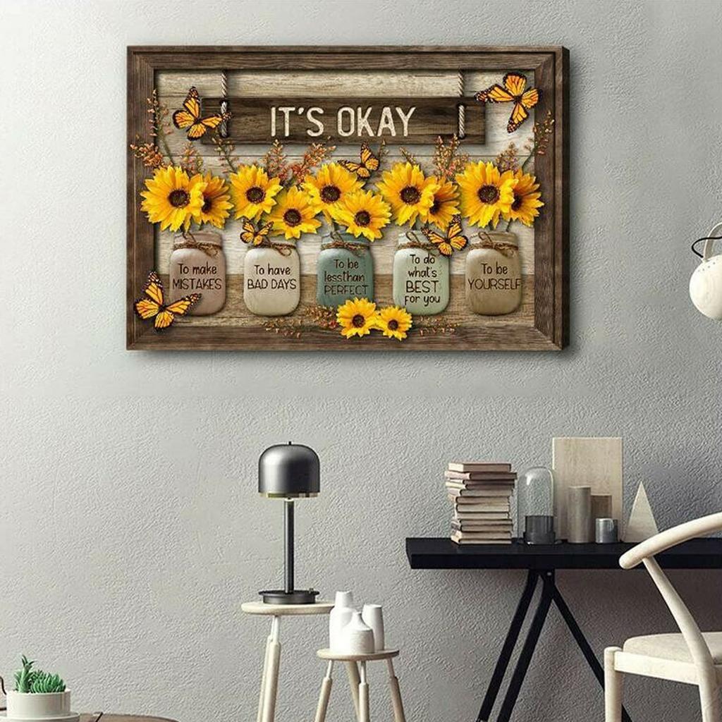 Wooden Wall Art Inspirational Sayings Sunflowers Butterfly Art Inspirational Quotes Wall Art Solid Wooden Style  Canvas Poster Wall Decor Köp Billigt — Fri Frakt, Ärliga Recensioner Med  Bilder — Joom