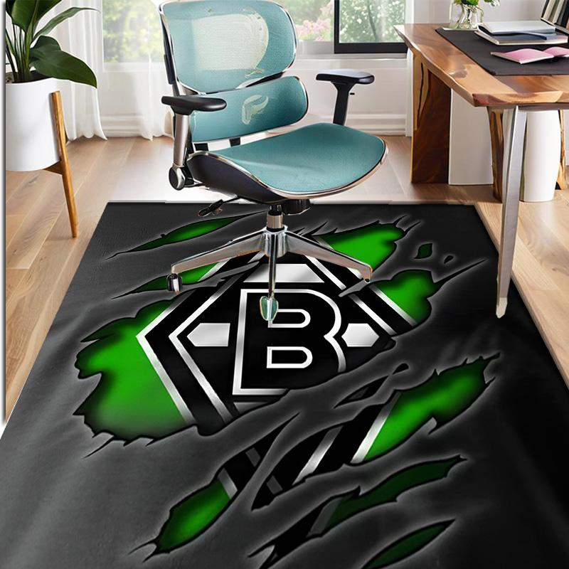 Borussia Mönchengladbach Muster Teppich, Innen-/Außenmatte, für Picknick, Spielzimmer, Schlafzimmer, Büro, Wohnzimmer, Heimdeko Teppich, Geburtstagsgeschenk