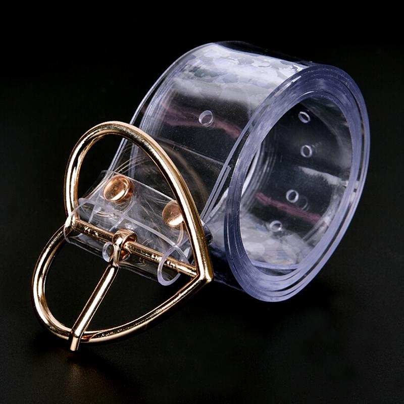 New Fashion Style Women Waist Belt Resin Transparent Long Belt Dress Band Belt Heart Pin Buckle Strap For Young Ladies Gril