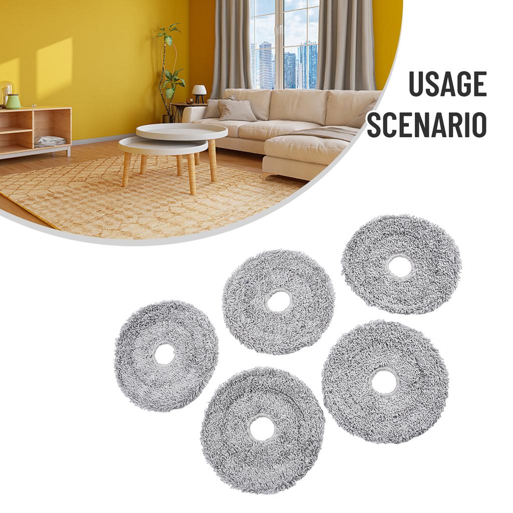 5pcs Cleaning Cloth Replacement Parts For For Ultenic MC1 Robot Vacuum Cleaner Designed For For Enhanced Cleaning