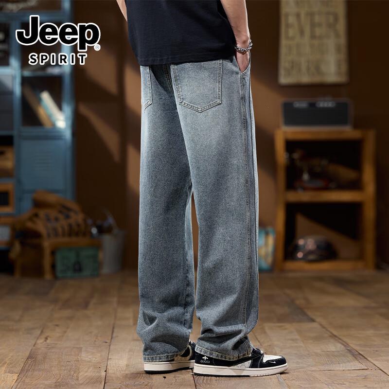 JEEP SPIRIT Men's Relaxed Fit Straight-Leg Jeans