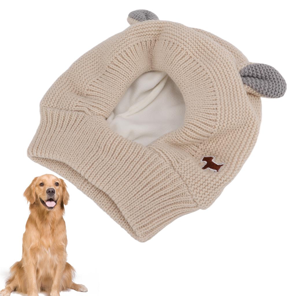 Knitted Rabbits Ear Pet Hat Noise   Warm Dog Grooming Earmuffs Hat for Large Dogs