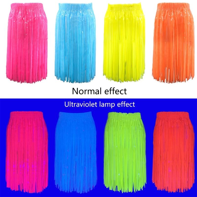 Neons Party Decoration Belly Dance Hip Scarf Skirt Sparkly Tassels Wrap Skirt Rave Costume for Wedding Birthday Concert