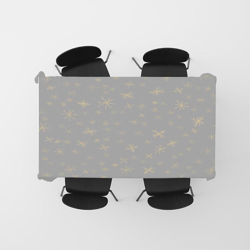 Moderner nordischer Stil Schneeflockenmuster Tischdecke für Esszimmerdekoration Grau 150x240cm Große Größe