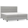 3142041 vidaXL Lit à sommier tapissier avec matelas Gris clair 200x200cm Tissu