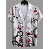 Camicia da uomo con fantasia geometrica Stampa 3D Camicia con bottoni Camicia casual Camicia estiva Manica corta Abbigliamento quotidiano per le vacanze