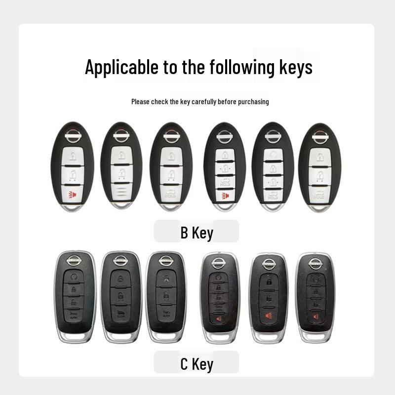 Nissan Key Cover for Altima, Sylphy, Qashqai, X-Trail, Tiida, Bluebird, Kicks, Tanlu, Loulan (14th Gen).
