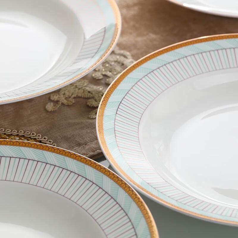 Hao Ya 8-inch European Style Ceramic Dinner Plates (Set of 4)