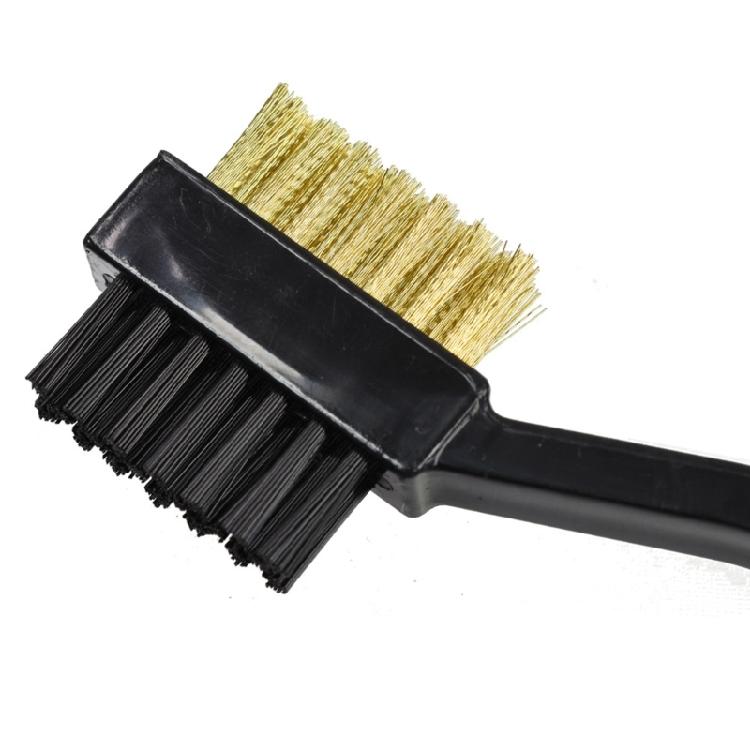 Double Sided Golfs Head Brush with Spikes for Cleaning Grooves Shoes Golfs Club Cleaner Brush with Retractable Carabiner