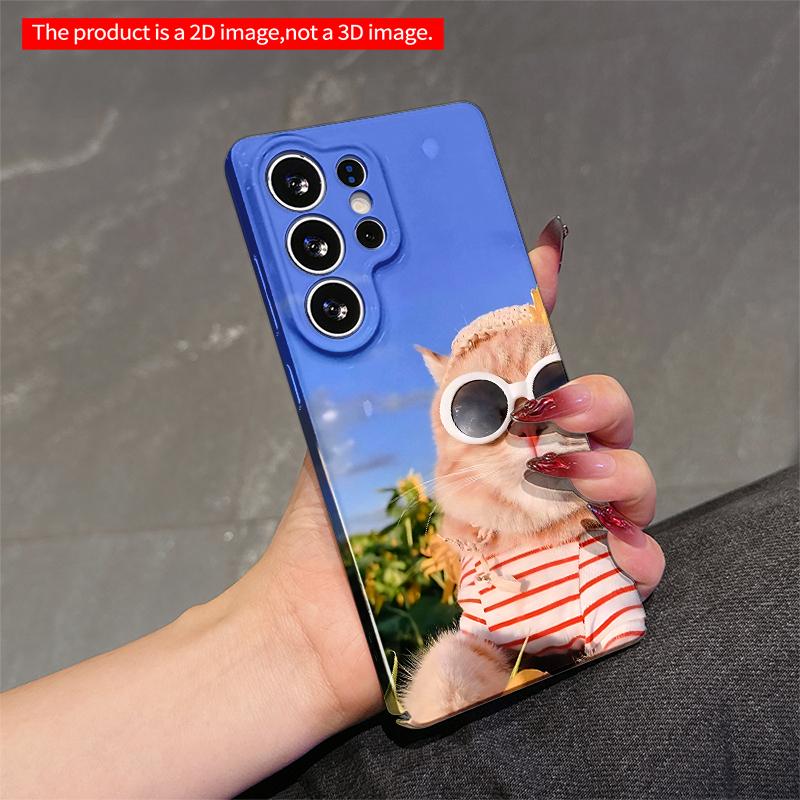 2DFlat Samsung phone case Sunglasses Cat in Sunflower Field Applicable to Galaxy S22 S23 S24 S25ULTRA S26 A12 A13 A14 A15 A16 A34 A35 A54 A55