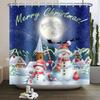 ZHL22Christmas Shower Curtain for Bathroom Waterproof Decoration with Hooks Weighted Lead Hem Heavy Duty Polyester Bath Curt2Ol%