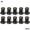 10pcs Motorcycle M4 M5 Metric Rubber Well Nuts Windscreen Fairing Cowl Anodized Aluminum Moto Screws Bolts Accessories