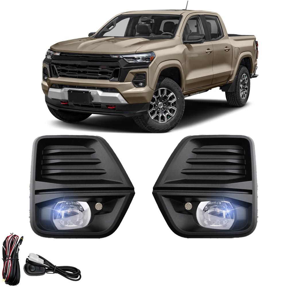 Front Bumper Led Fog Light +Cover+Wire Harness For Chevrolet Colorado 2023 2024
