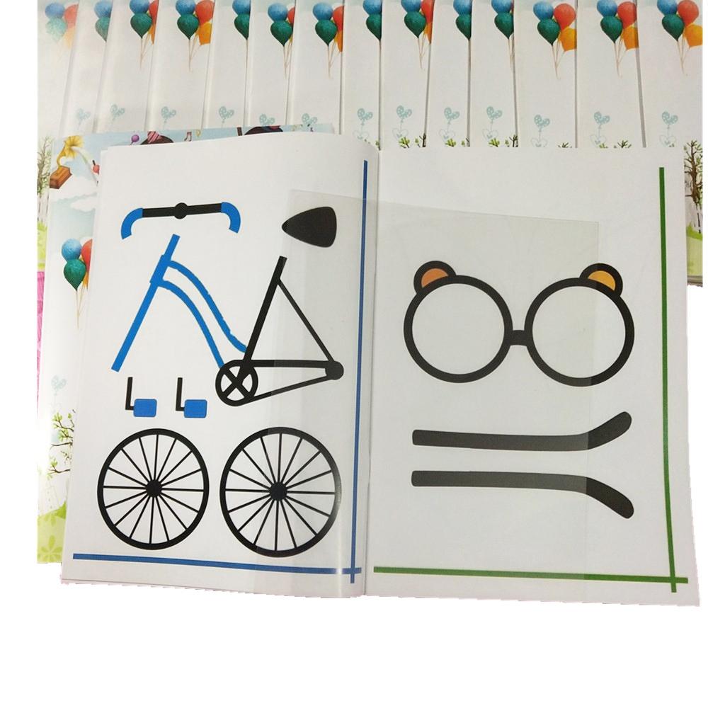 Drawing Book for 3D Printing Pen Reusable Colorful 40 8 Patterns Thick Paper Clear Plate Painting Template for 3D Pen Kid Gifts
