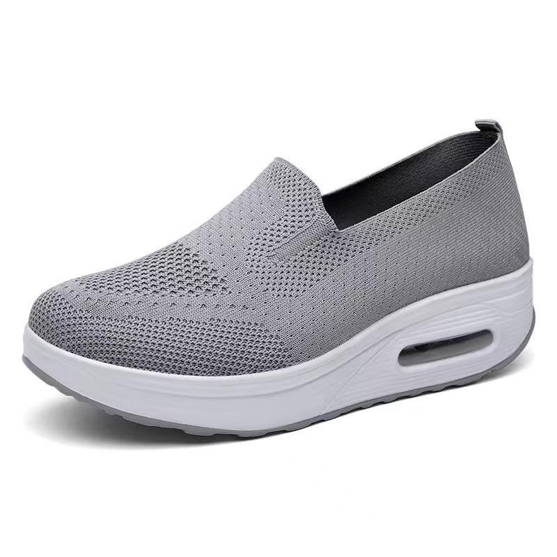 Sneakers women's new thick-soled air cushion casual shoes mesh one-pedal height-increasing walking shoes women