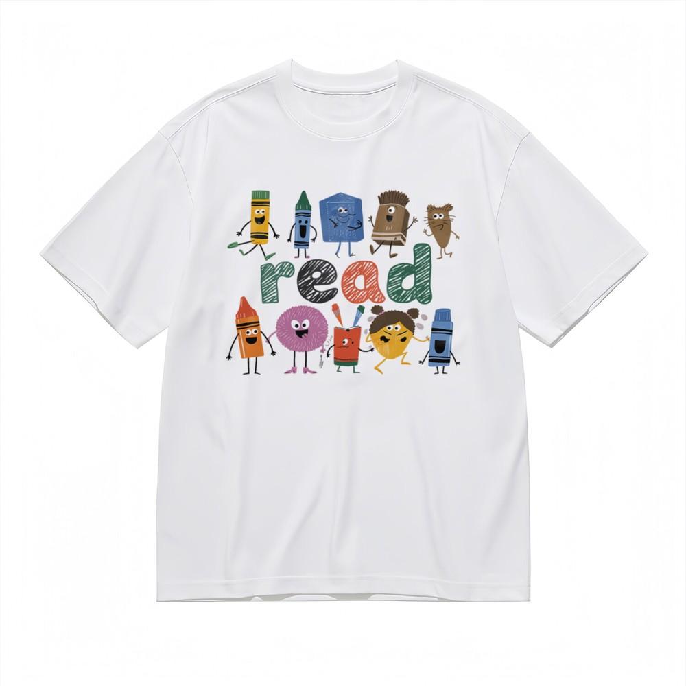 

Women s Comfortable Trend Lightweight Classic T-Shirt Reading Joy Animated Tee 4XL