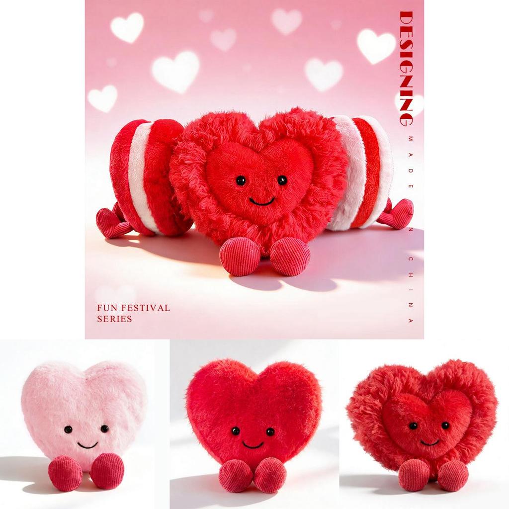Plush Love Heart Macarons Doll Gift For Girls With Pp Cotton Filling For Comfort And Cuddle
