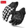 Retro Leather Motorcycle Gloves Men Women Breathable Perforated Motorbike Racing Gloves Touch Screen Motocross Moto Glove
