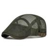 Casual Outdoor Beret Men's Hat Mesh Spring Summer Forward Cap Breathable Adjustable Thin Sun Hats Flat Gorras