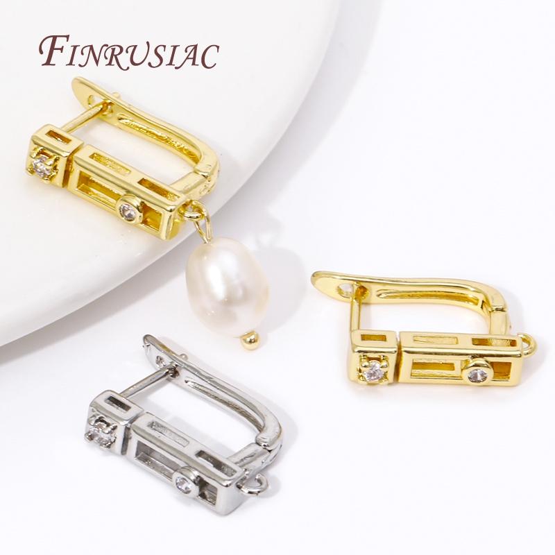 DIY Basic Schwenzy Material 18K Gold Plated Earwire Fastener Earring Hooks Accessories For Fashion Earrings Making Supplies
