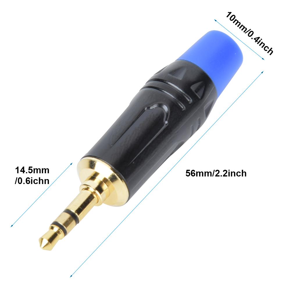 5PCS 3.5mm Jack Single Sound Track Male Audio Cable Adapter Plug DIY Stereo Connector
