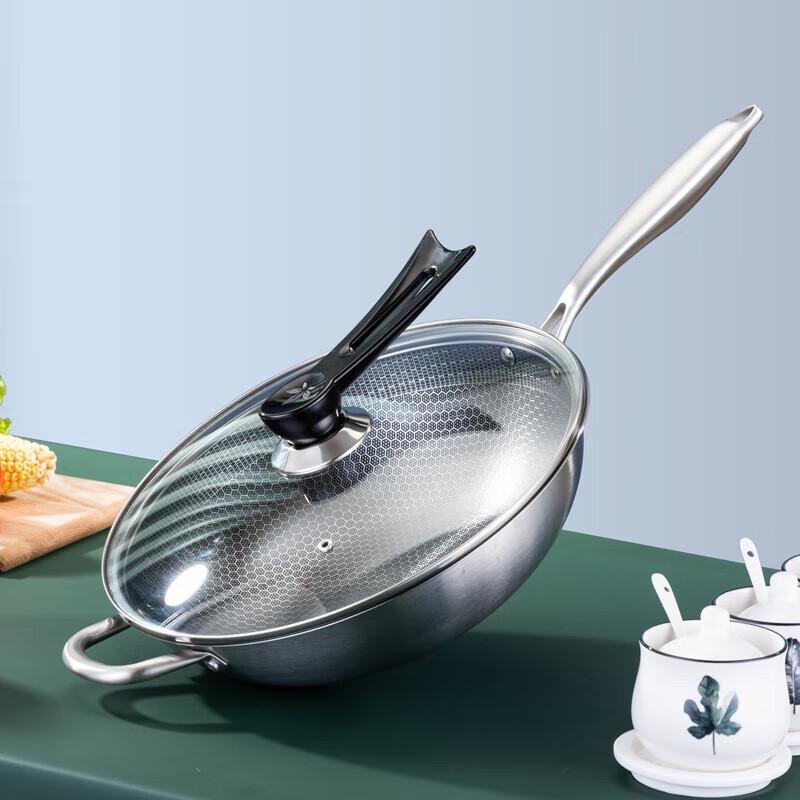 Le Chu He Li Tiffany 32cm Stainless Steel Stir-Fry Pan