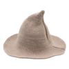 Thickened Wool Foldable Witch Hat Halloween Eaves Spiked Witch Hat Cosplay Hat
