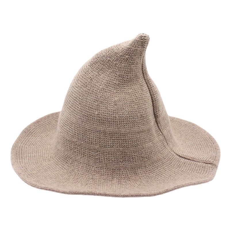 Thickened Wool Foldable Witch Hat Halloween Eaves Spiked Witch Hat Cosplay Hat