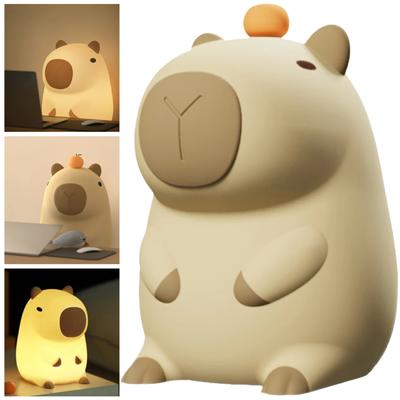 New Adorable Rechargeable Cute Silicone Capybara Desktop Light - 800mAh Light for Children's Room Decor, Lovely Cute Capybara Sh