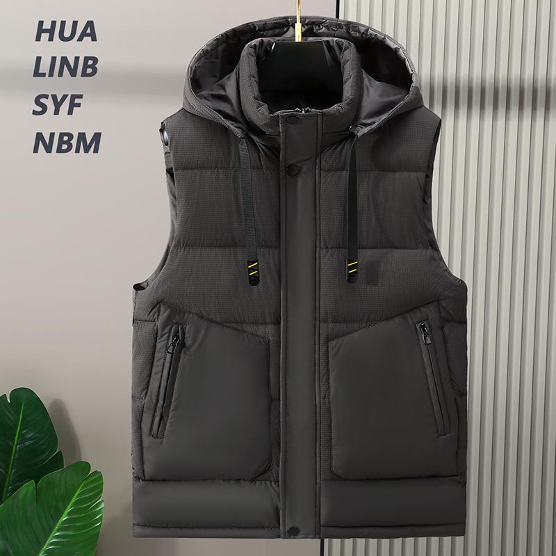 Plus Größe S-8XL Herbst Ärmellose Jacken Männer Weste Neue Mode Für Männer Warme Weste Mit Kapuze Koreanischen Stil Gepolsterte Mäntel