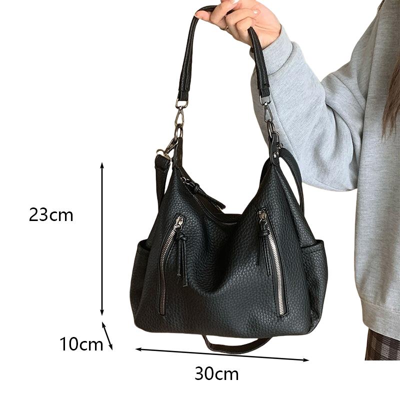 Large Capacity Handbag For Women New Soft PU Leather Bucket Bag Versatile Tote Bag For Casual Commuting Shoulder Wallet ARI