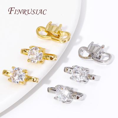 18K Gold Plated 3 Shape Clasps Connectors Zircon Crystal Bracelet Buckle Connector For Jewelry Making DIY Necklace Accessories