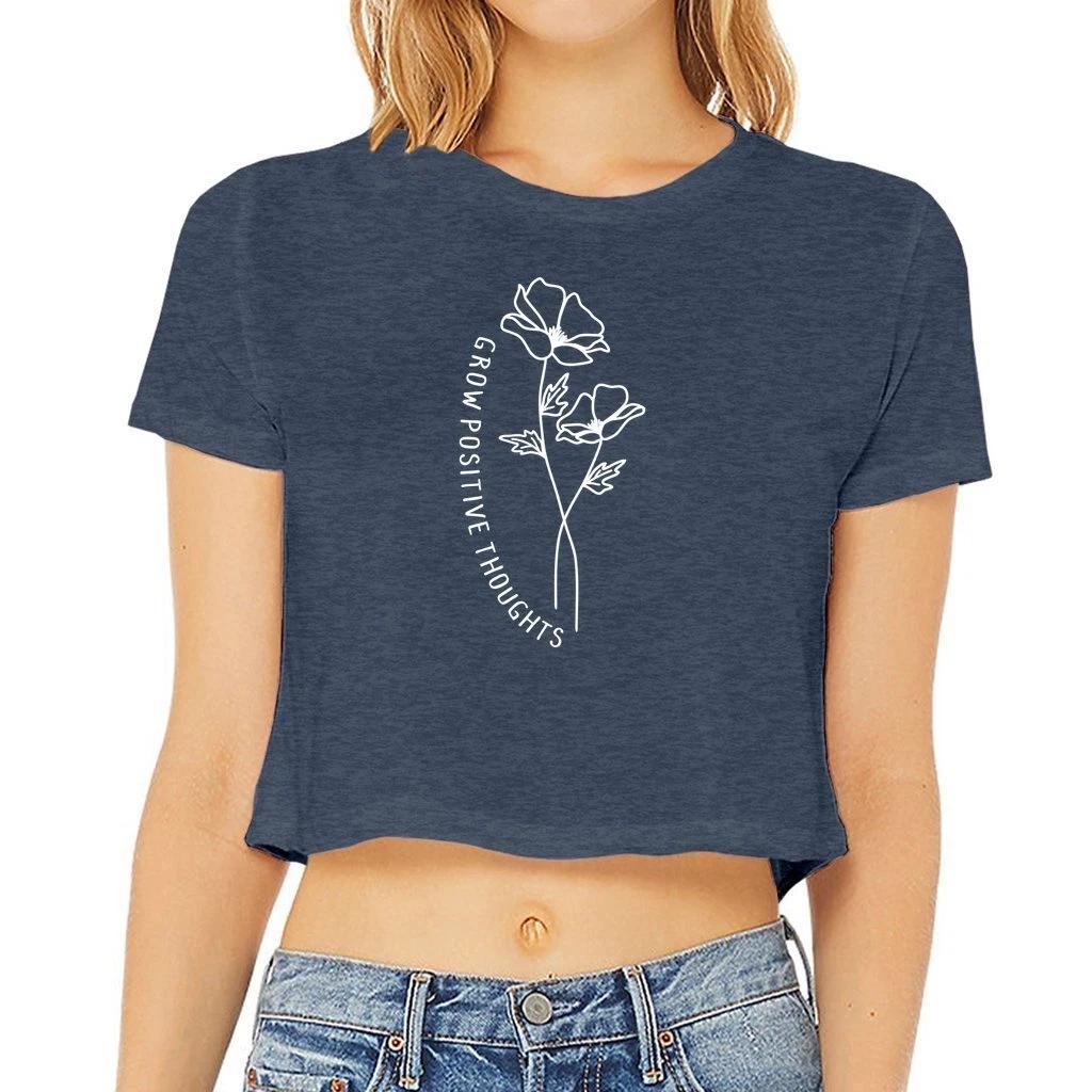 Grow Positive Thoughts - Women’s Flowy Cropped Tee XXL