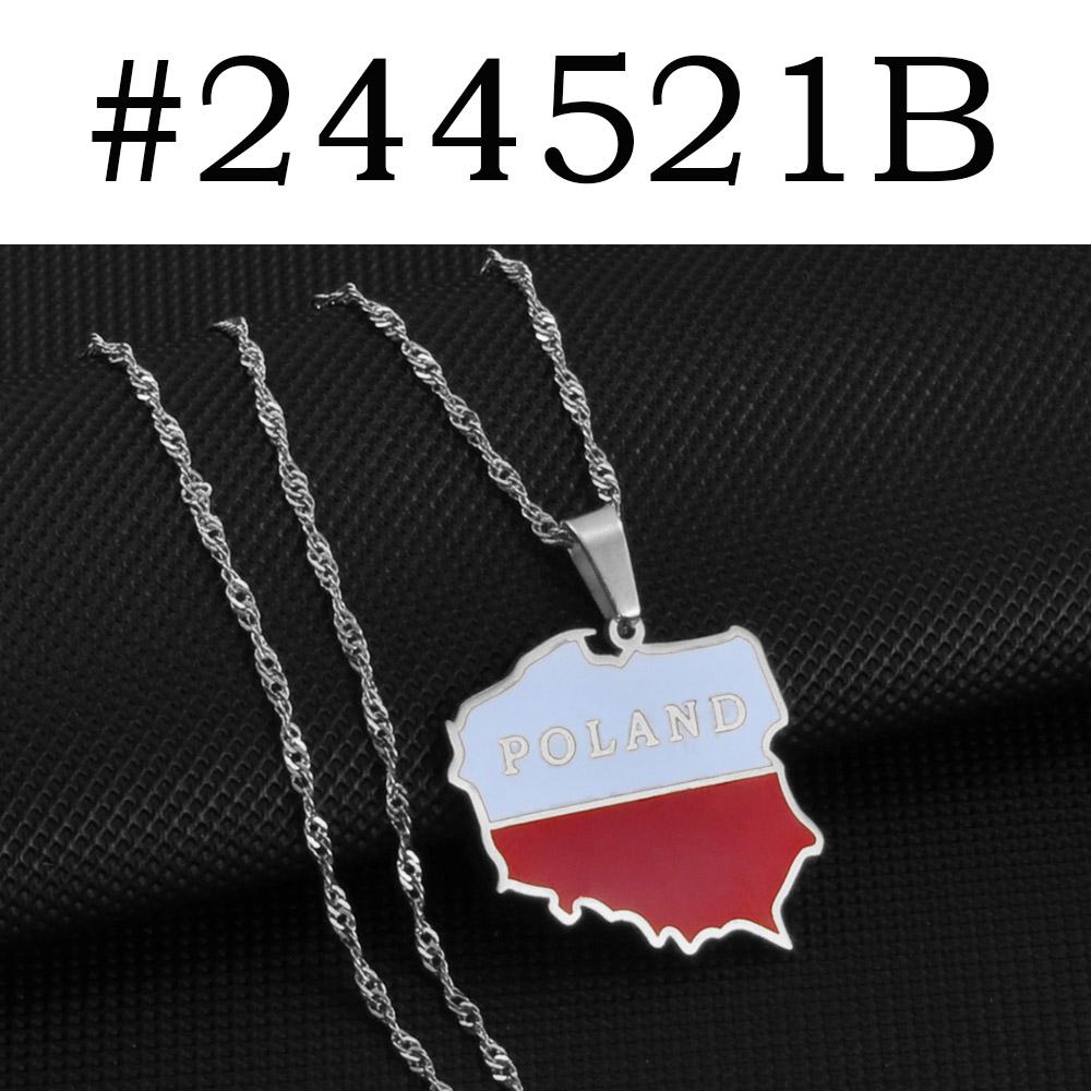 Anniyo 2.6CM Подвески-кулоны в виде карты Польши, ожерелья для женщин, ювелирные изделия, карты Польши, ожерелье с цепочкой, польское #244521 45cm OR 17.7 Inches