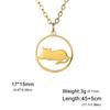 Teamer Cat Kitten Pendant Necklace Stainless Steel Pet Animal Necklace Cute Funny Cat Daily Jewelry for Women Girls No Rust